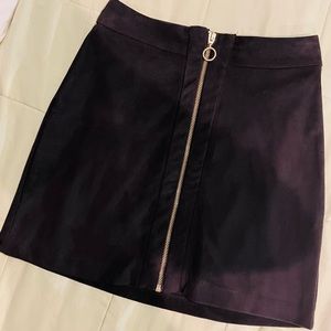 Black Suede Mini Skirt